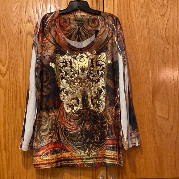 Haut Col Rond Bacci Clothing - Aaliya Avec Imprimé Sublimation Et Accents Strass - Neuf Avec étiquettes